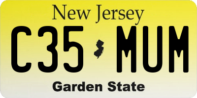 NJ license plate C35MUM