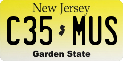 NJ license plate C35MUS