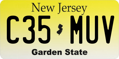 NJ license plate C35MUV