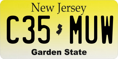 NJ license plate C35MUW