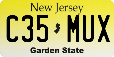 NJ license plate C35MUX