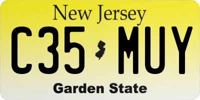 NJ license plate C35MUY