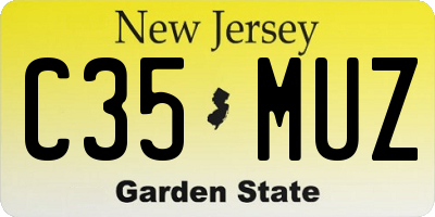 NJ license plate C35MUZ