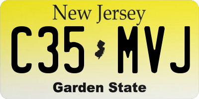 NJ license plate C35MVJ