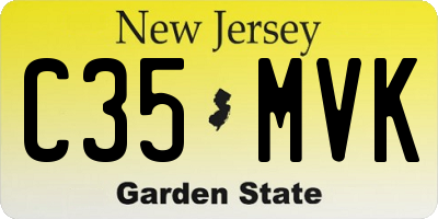 NJ license plate C35MVK