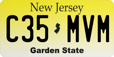 NJ license plate C35MVM