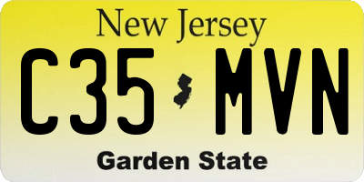 NJ license plate C35MVN