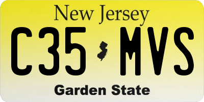 NJ license plate C35MVS