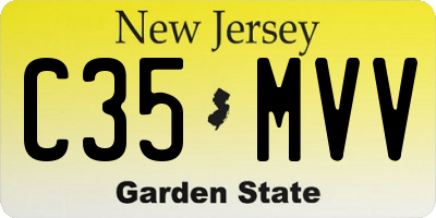 NJ license plate C35MVV