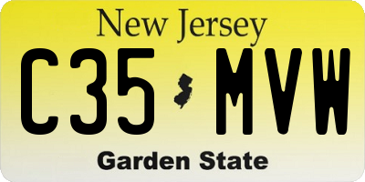 NJ license plate C35MVW
