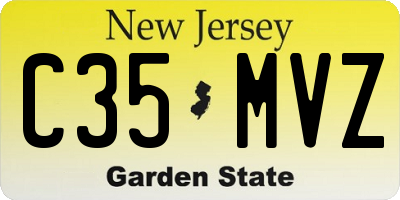 NJ license plate C35MVZ