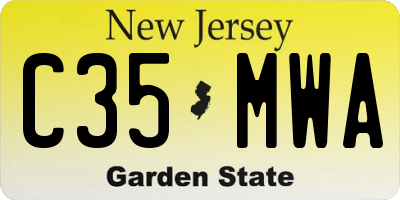 NJ license plate C35MWA