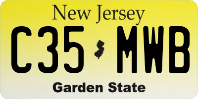 NJ license plate C35MWB