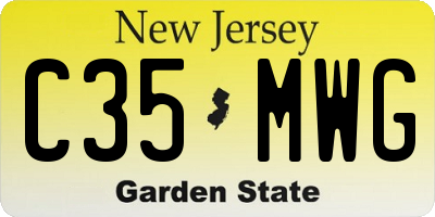NJ license plate C35MWG