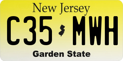 NJ license plate C35MWH