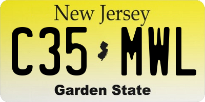 NJ license plate C35MWL