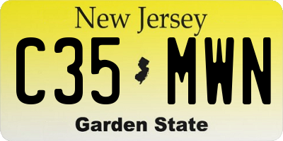 NJ license plate C35MWN