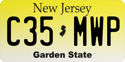NJ license plate C35MWP