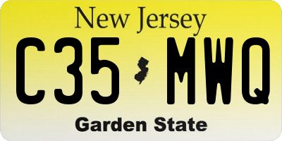 NJ license plate C35MWQ