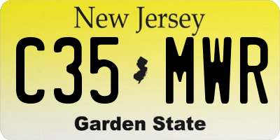 NJ license plate C35MWR