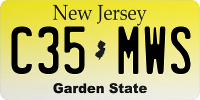 NJ license plate C35MWS