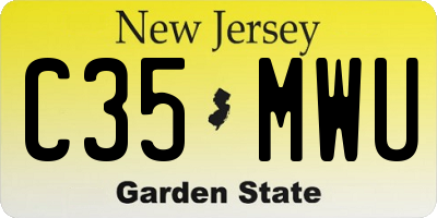 NJ license plate C35MWU