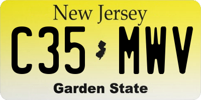 NJ license plate C35MWV