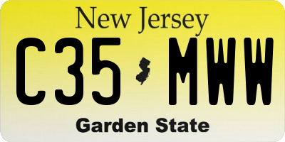 NJ license plate C35MWW