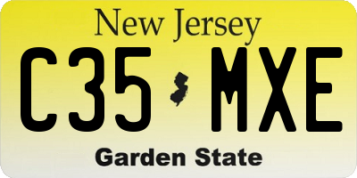 NJ license plate C35MXE