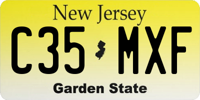 NJ license plate C35MXF