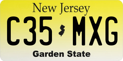NJ license plate C35MXG