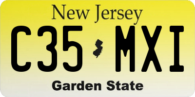 NJ license plate C35MXI