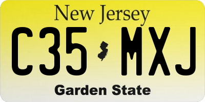 NJ license plate C35MXJ