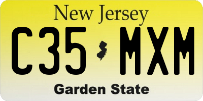NJ license plate C35MXM