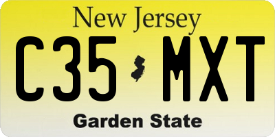 NJ license plate C35MXT