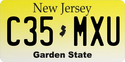 NJ license plate C35MXU