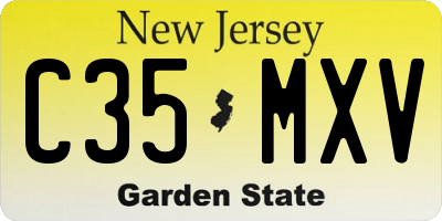 NJ license plate C35MXV