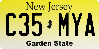 NJ license plate C35MYA