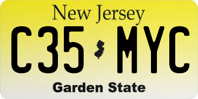 NJ license plate C35MYC