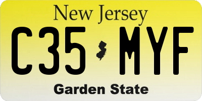 NJ license plate C35MYF