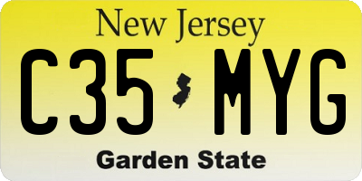 NJ license plate C35MYG