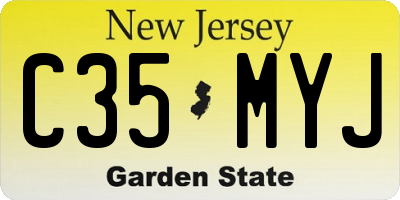 NJ license plate C35MYJ