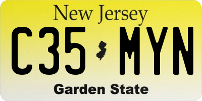 NJ license plate C35MYN
