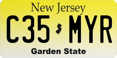 NJ license plate C35MYR