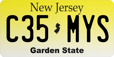 NJ license plate C35MYS