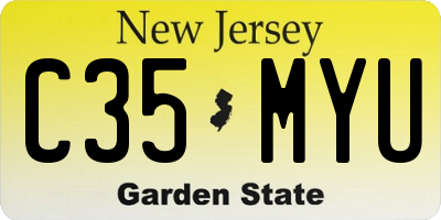 NJ license plate C35MYU