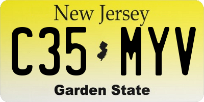 NJ license plate C35MYV