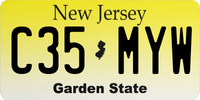 NJ license plate C35MYW