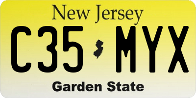NJ license plate C35MYX