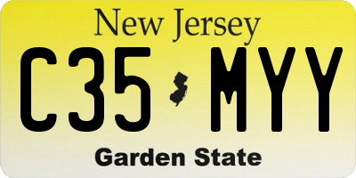 NJ license plate C35MYY